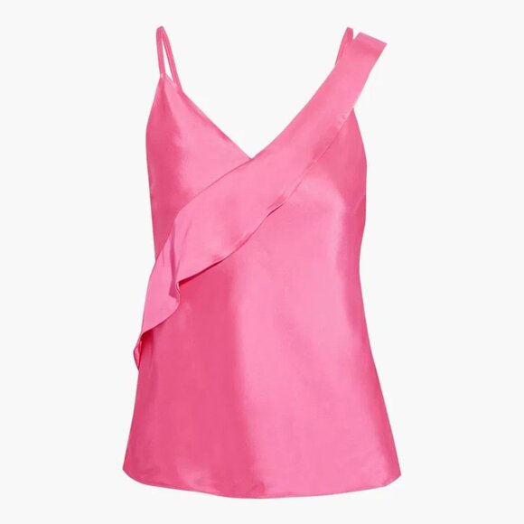 Helmut Lang Pink Wrap-Effect Satin Sash Slip Top Size 4 - 41276 - Picture 2 of 10